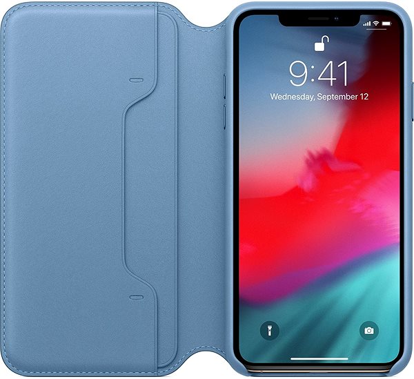 Softcase-Handyhülle iPhone XS Max Lederhülle Folio blau-grau ...