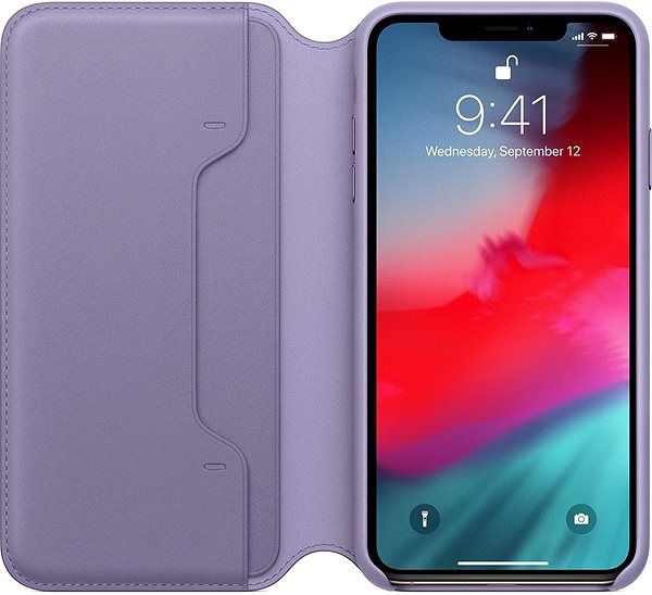 Mobiltelefon tok iPhone XS Max Folio bőrtok, orgonalila ...