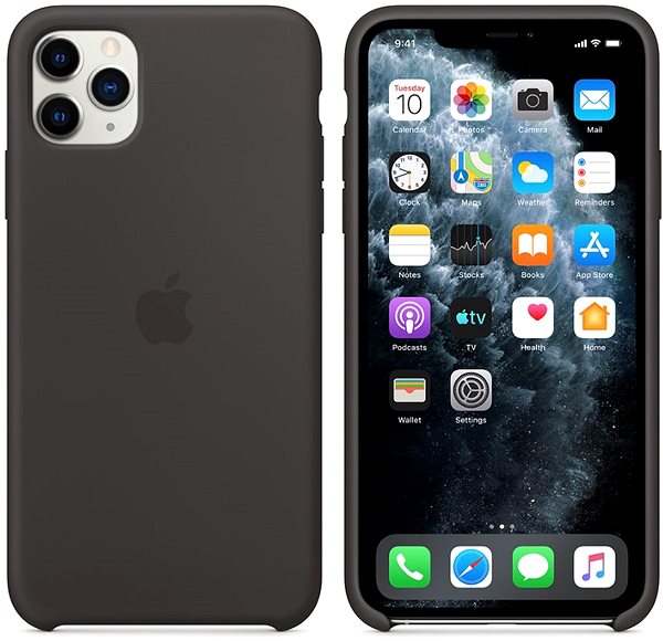 Telefon tok Apple iPhone 11 Pro Max fekete szilikon tok ...