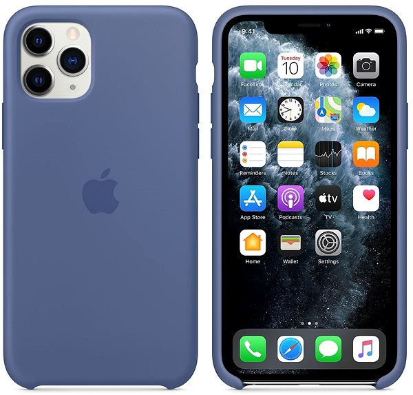 Handyhülle Apple iPhone 11 Pro Max Silikon Case Leinenblau ...