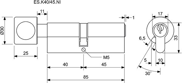 Cylinder Richter Czech ES.K40/45.NI Technical draft