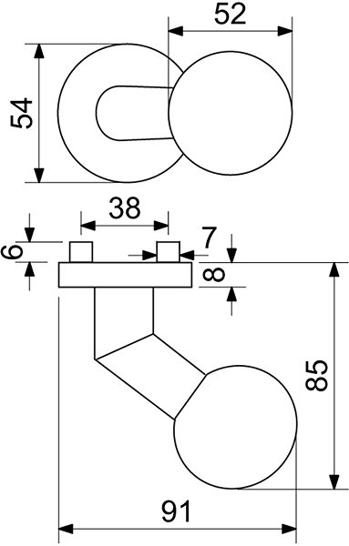 Richter Czech RK.KNOB.02.FIX.CE door furniture.
