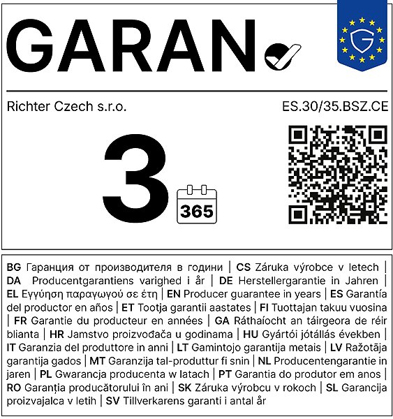 Cylinder Richter Czech ES.30/35. BSZ. CE safety insert RC3 with BSZ feed-through coupling Technical draft