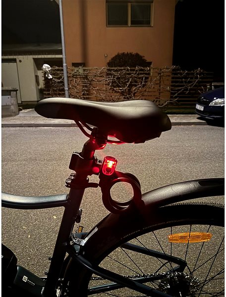 Zámok na bicykel Richter Czech RL.585.10x1000.CRN oceľový lankový zámok so zadným svetlom, 10 × 1000 mm ...