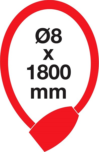 Zámok na bicykel Richter Czech RL.567.8x1800.MOD oceľový kódový lankový zámok, 8 × 1800 mm ...