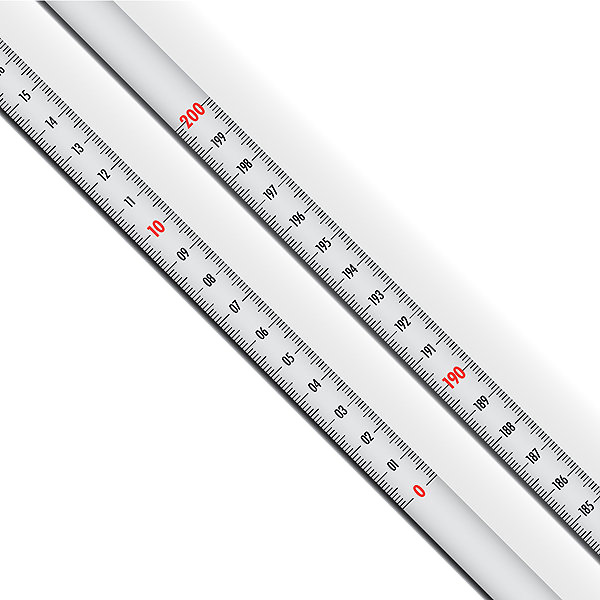 Richter tape measure white steel tape measure with zero at the bottom 2 m .