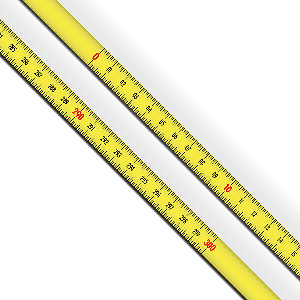 Richter tape measure yellow steel tape measure with zero left 3 m .