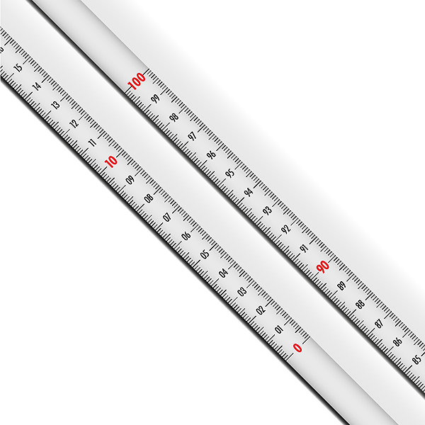 Richter tape measure white steel tape measure with zero at the bottom 1 m .