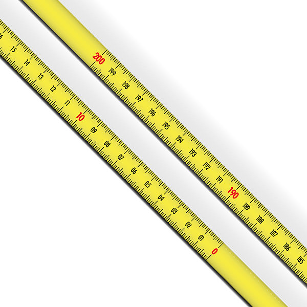 Richter tape measure yellow steel tape measure with zero right 2 m .