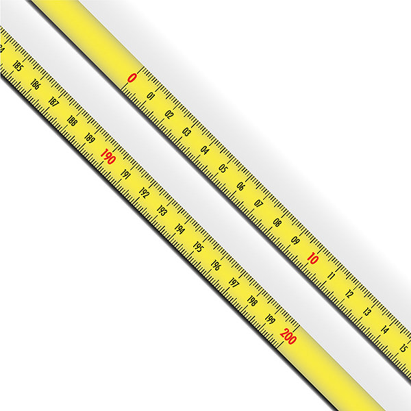 Richter tape measure yellow steel tape measure with zero left 2 m .