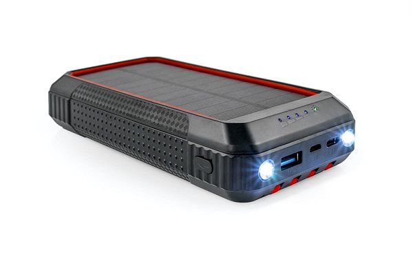 Powerbank OXE Solárna 33800 mAh, červená Vlastnosti/technológia