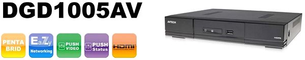 Sieťový rekordér AVTECH DGD1005AV – DVR záznamové zariadenie, 4 kanály ...