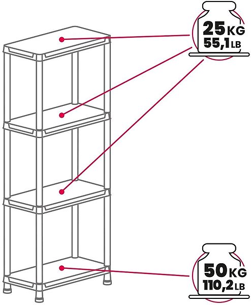 Shelving Unit TOOMAX Shelf UNIVERSAL PRO 63-4, 4 shelves ...