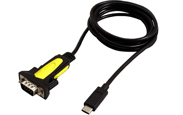 Adapter OEM USB C (M) Cable Adapter -> 1x RS232 (MD9), + FD9 / MD25 Reducer Lateral view