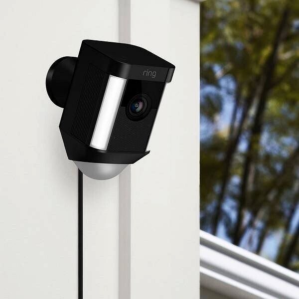 IP Camera Ring Spotlight Cam Wired White Lifestyle