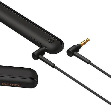 Vezeték nélküli fül-/fejhallgató Sony Hi-Res WI-1000XM2, fekete Csatlakozási lehetőségek (portok)