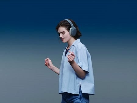 Kabellose Kopfhörer Sony Hi-Res WH-H910N, blau Lifestyle