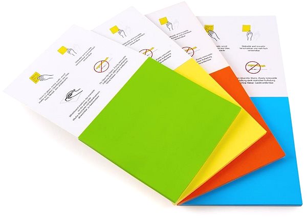 Notizblock ROCADA SkinnyNotes, elektrostatisch, 12,5 x 12,5 cm, 400 Noten, 4 Farben ...