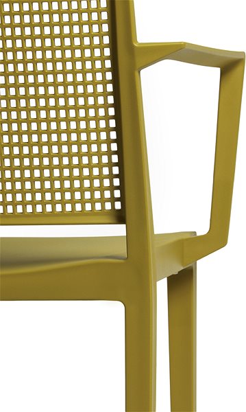 Záhradná stolička ROJAPLAST Stolička záhradná GRID ARMCHAIR, horčicovo žltá ...