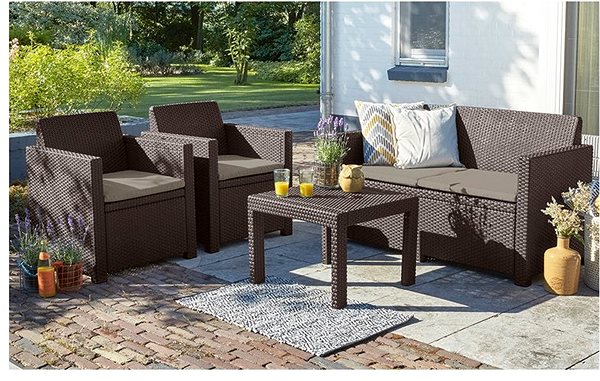 Garden Furniture ALLIBERT ALABAMA Set Brown Lifestyle