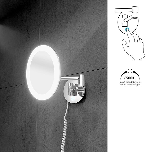 Kosmetické zrcátko NIMCO Kosmetické podsvícené LED zrcátko Vlastnosti/technologie