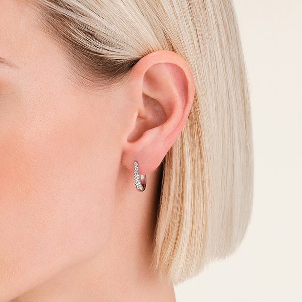 Rosefield women's rhodium-plated earrings JECHS - J1028.