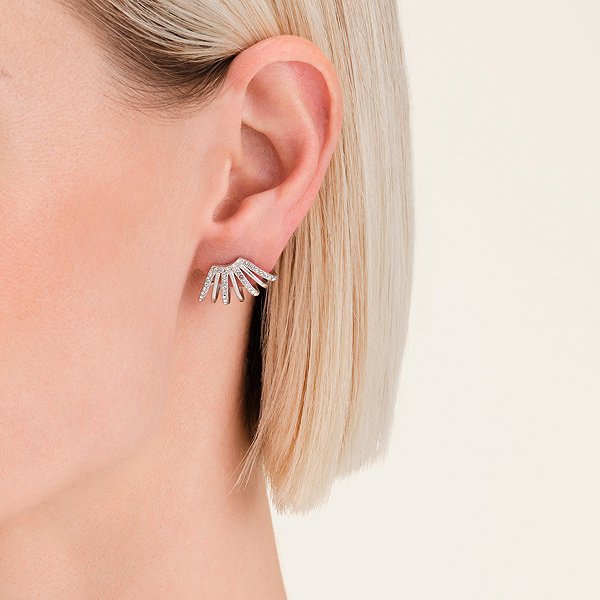 Rosefield women's rhodium-plated earrings JECCS - J1030.