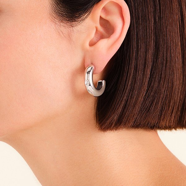 Rosefield rhodium-plated earrings JEBCS-J1201.