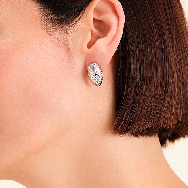 Rosefield rhodium-plated earrings JEBTG-J1203.