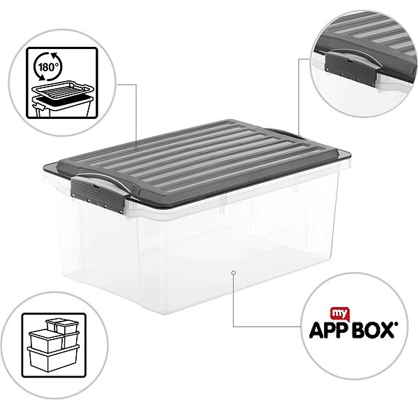 Tároló doboz Rotho COMPACT 38 L ...