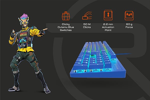 Gaming Keyboard Rapture X-RAY Outemu Blue - CZ/SK ...