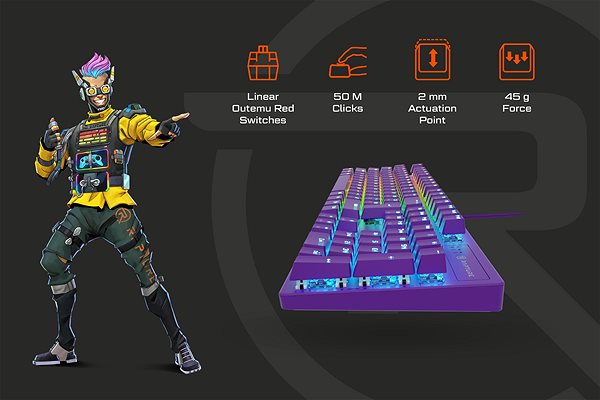 Gaming Keyboard Rapture X-RAY Outemu Red Purple - CZ/SK ...