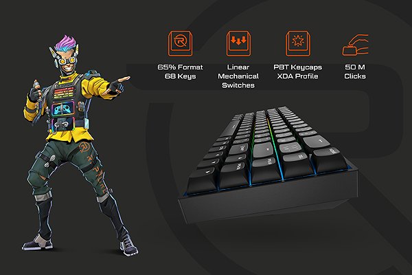 Gaming Keyboard Rapture CHARLIE V2 ULTIMATE, Gateron Silent Red, black - EN/SK ...