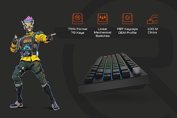 Gaming Keyboard Rapture UNIFORM Wireless, Gateron G Pro 3.0 Red, black - CZ/SK ...