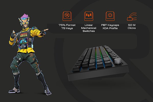 Gaming Keyboard Rapture UNIFORM ULTIMATE, Gateron Silent Red, black - CZ/SK ...