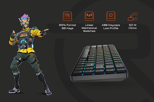Gaming Keyboard Rapture SIERRA Wireless, Kailh White Rain LP, black - CZ/SK ...