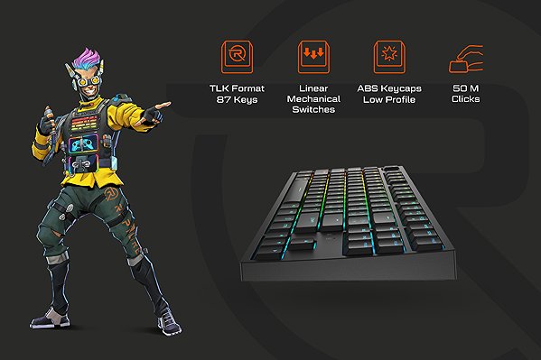Gaming Keyboard Rapture TANGO Wireless, Kailh White Rain LP, black - CZ/SK ...