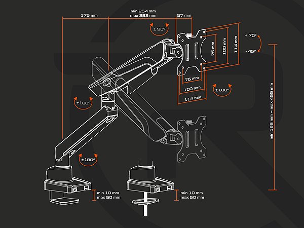 Monitor Arm Rapture UMBRA SX black ...