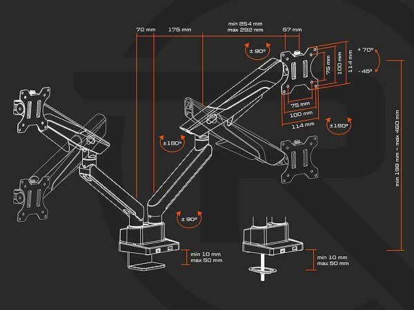 Monitor Arm Rapture UMBRA DX black ...