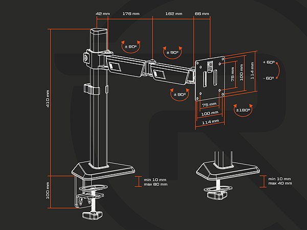 Monitor Arm Rapture NEBULA SX black ...