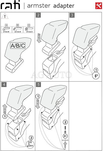 Lakťová opierka Rati Armster 3 s adaptérom, Suzuki Swift, 2010 – 2017 ...