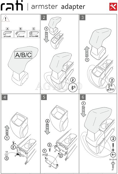 Armrest Rati Armster 3 with adapter, Toyota Yaris IV Cross, 2020- , .
