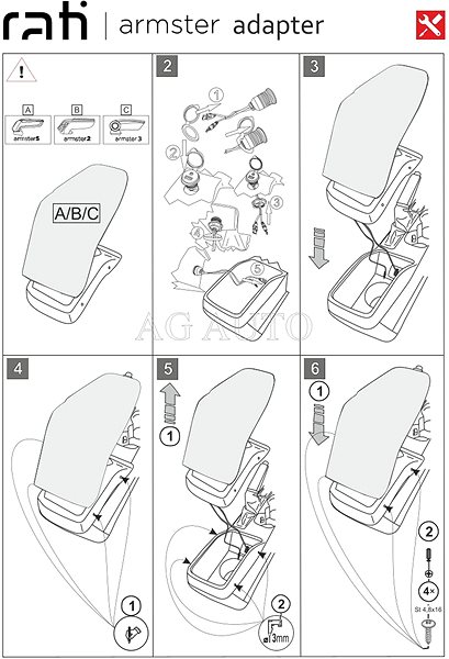 Lakťová opierka Rati Armster 3 s adaptérom, Ford Puma, 2019-, USB + AUX ...
