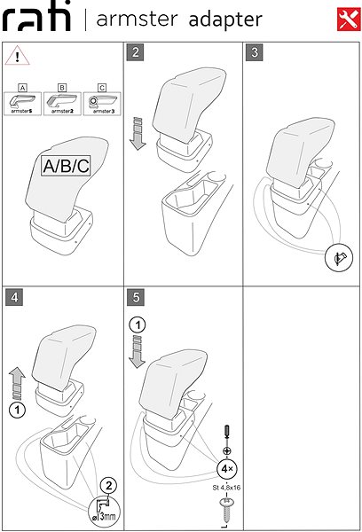 Armrest Rati Armster 3 with adapter, Hyundai Bayon, 2021- , .