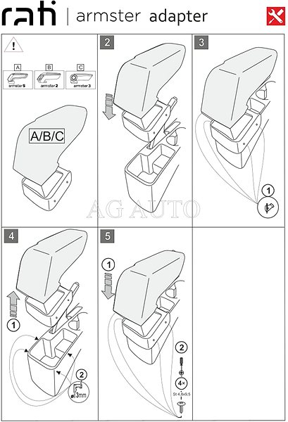 Armrest Rati Armster 3 with adapter, Kia Rio, 2017- , .
