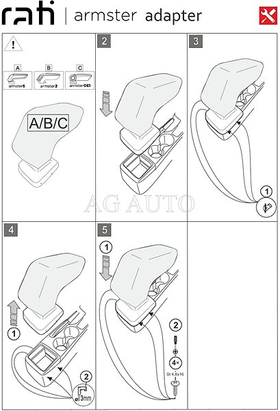 Armrest Rati Armster 3 with adapter, Mazda CX-3, 2015- , .