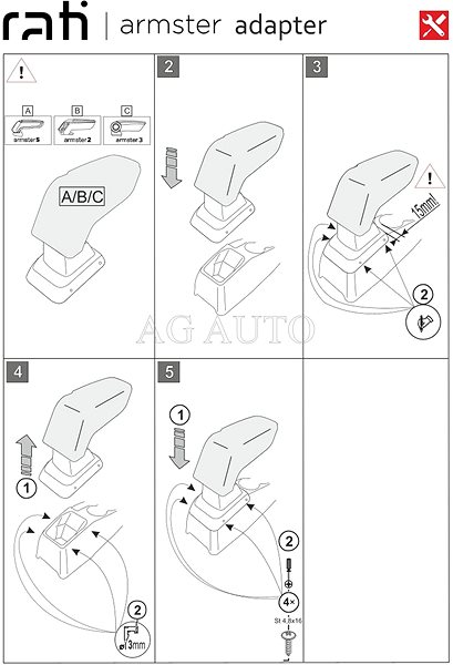 Armrest Rati Armster 3 with adapter, Peugeot 208, 2019- , .