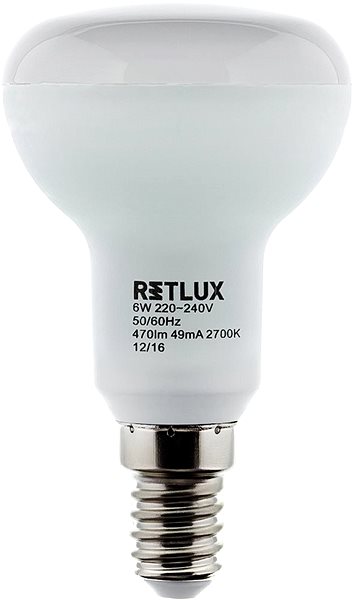 LED izzó RETLUX RLL 279 R50 E14 Spot 6W WW Képernyő