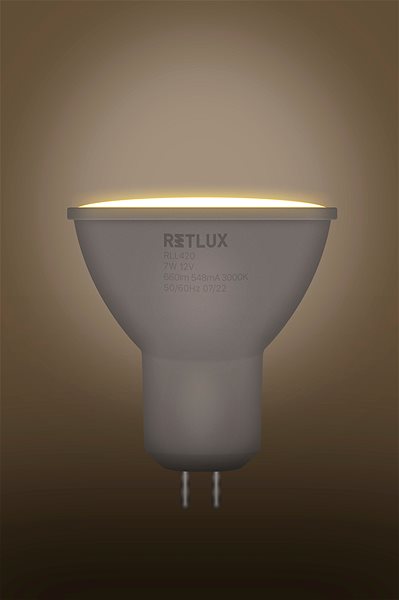 LED žiarovka RETLUX RLL 420 GU5.3 spot 7W 12V WW ...