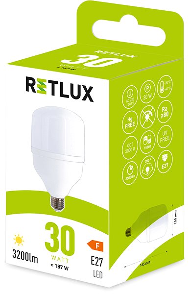 LED žiarovka RETLUX RLL 445 E27 bulb 30W WW ...